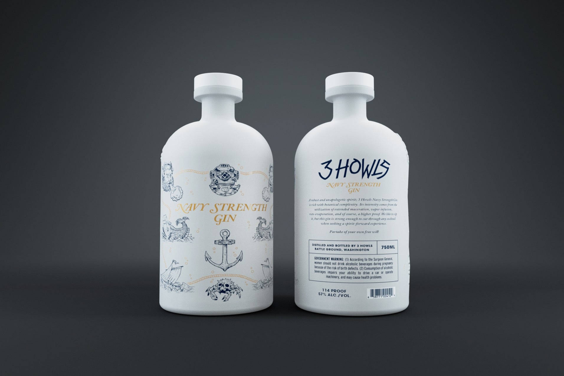 3 HOWLS NAVY STRENGTH GIN